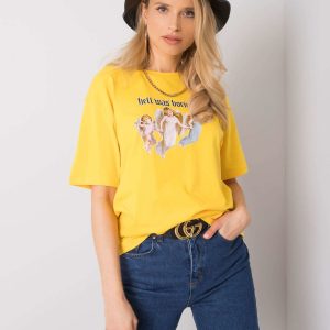 Wholesale Yellow t-shirt with print Jasmine RUE PARIS