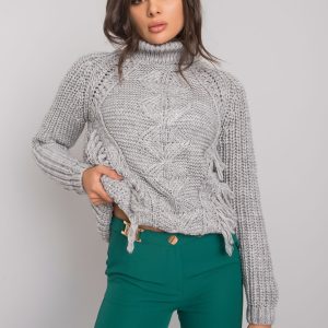 Wholesale Winchester RUE PARIS Women's Grey Turtleneck Sweater