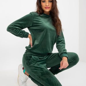 Wholesale Dark green women's velour set Brenda RUE PARIS