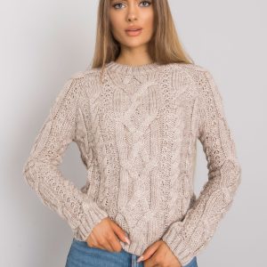 Wholesale Beige sweater with braids Milford RUE PARIS