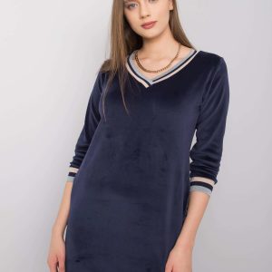 Wholesale Navy blue velour dress Aspen RUE PARIS