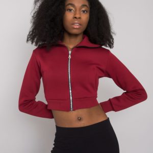 Wholesale Burgundy short cardigan sweatshirt Ann RUE PARIS