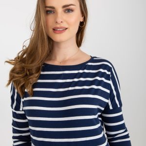 Wholesale Navy blue and white striped blouse BASIC FEEL GOOD