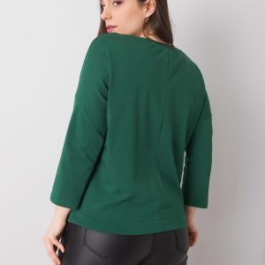 Wholesale Dark Green Plus Size Cotton Blouse Sandy