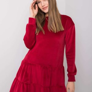 Wholesale Burgundy velour dress Candle RUE PARIS