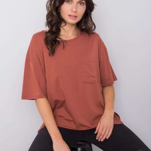 Wholesale Brown cotton t-shirt Noor RUE PARIS