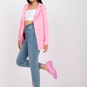 Wholesale Light pink sweatshirt jacket with pockets RUE PARIS