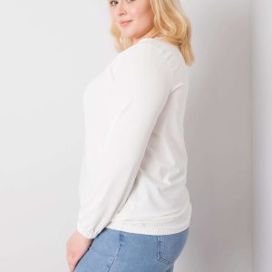 Wholesale Ecru Cotton Plus Size Long Sleeve Hailey Blouse