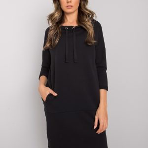 Wholesale Black dress with pockets Ordino RUE PARIS