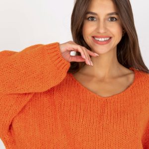 Wholesale Dark orange oversize sweater RUE PARIS