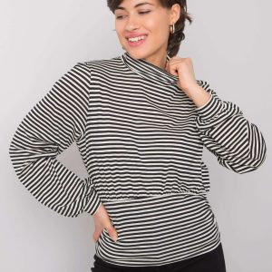 Wholesale Black-ecru striped blouse Ambrosia RUE PARIS