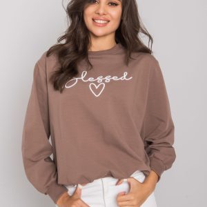 Wholesale Brown sweatshirt with the inscription Ercolano RUE PARIS