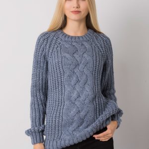 Wholesale Blue sweater with braids Belfast RUE PARIS