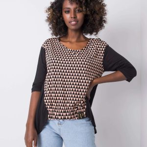 Wholesale Black and beige blouse Milana RUE PARIS