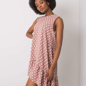 Wholesale Dirty pink polka dot dress Nicollete RUE PARIS