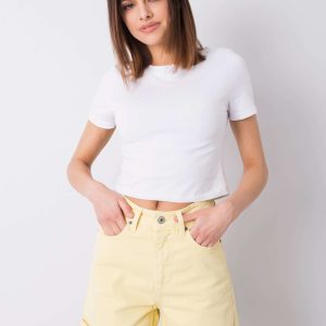 Wholesale Yellow denim shorts Sloane RUE PARIS