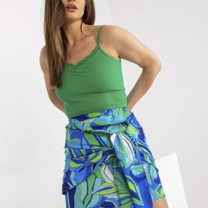 Wholesale Blue-green mini pencil skirt with binding RUE PARIS