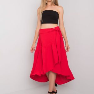 Wholesale Red asymmetrical skirt Shayna RUE PARIS