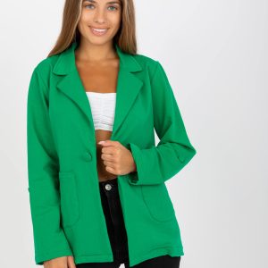 Wholesale Green sweatshirt jacket with pockets RUE PARIS