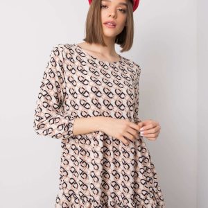 Wholesale Ecru dress with ruffle Libby RUE PARIS