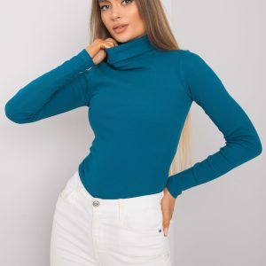 Wholesale Elisee RUE PARIS sea ribbed turtleneck blouse