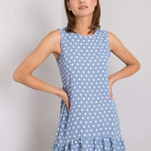 Wholesale Blue polka dot dress Nicollete RUE PARIS