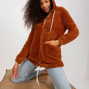 Wholesale Light Brown Fur Hoodie RUE PARIS