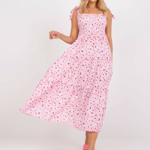 Wholesale Pink ruffle ruffle midi dress RUE PARIS