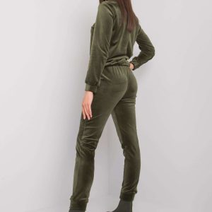 Wholesale Bright khaki velour set Brenda RUE PARIS