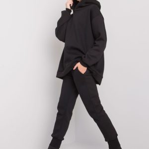 Wholesale Black two-piece sweatshirt set Lucia