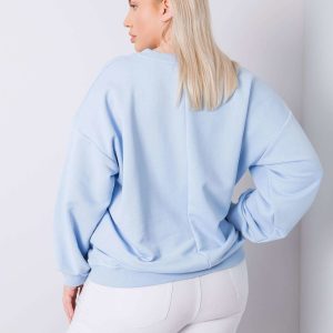 Wholesale Light Blue Plus Size Cotton Sweatshirt Mischa