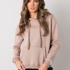 Wholesale Dark beige women's kangaroo sweatshirt Georgie