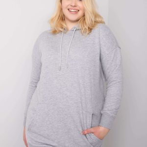 Wholesale Grey melange plus size hoodie Luna