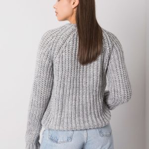 Wholesale Grey sweater with braids Belfast RUE PARIS