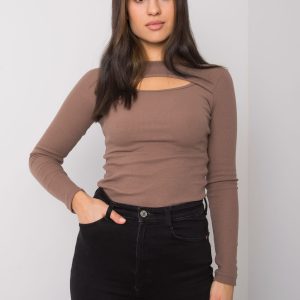 Wholesale Brown blouse with cutout Jonnelle RUE PARIS