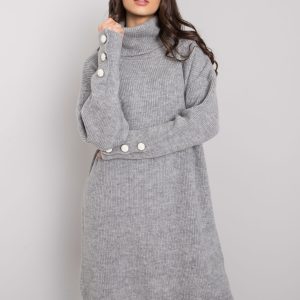 Wholesale Gray turtleneck dress Irvette RUE PARIS