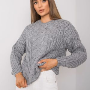 Wholesale Gray sweater with braids Jacksonville RUE PARIS