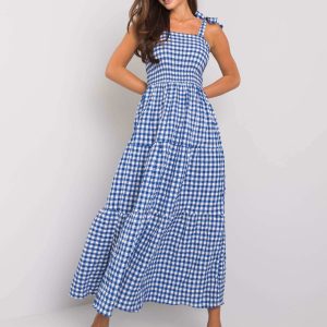 Wholesale Michel's dark blue checkered dress RUE PARIS