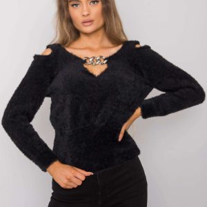 Wholesale Black cutout sweater Leandre RUE PARIS