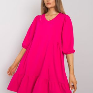 Wholesale Yelda Fuchsia Cotton Dress