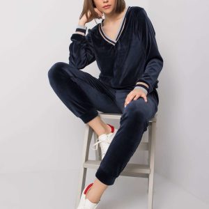 Wholesale Navy blue velour set Esti RUE PARIS