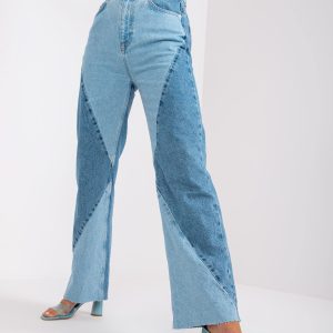 Wholesale Blue wide leg denim pants RUE PARIS