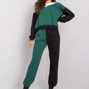 Wholesale Green and black sweatsuit set Krista RUE PARIS