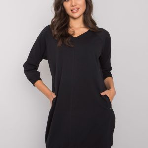 Wholesale Black Salerno Cotton Basic Dress