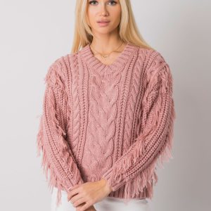 Wholesale Dirty pink sweater with pigtails Oregon RUE PARIS