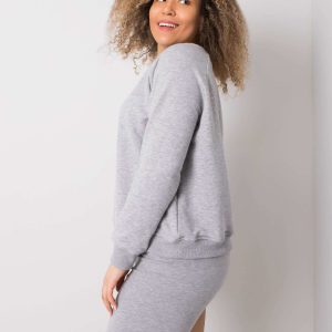 Wholesale Grey plus size cotton sweatshirt Donna