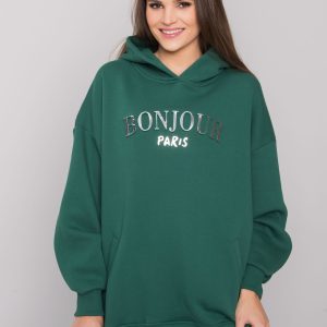 Wholesale Dark green sweatshirt with pits Lille RUE PARIS