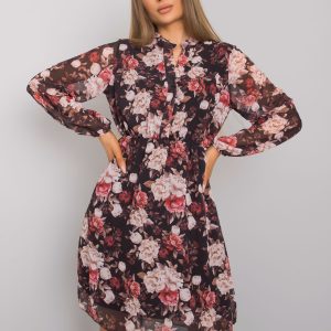 Wholesale Black and red flower dress Providence RUE PARIS