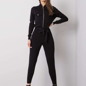 Wholesale Black knitted jumpsuit Johanna RUE PARIS