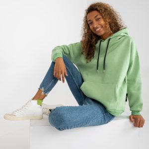 Wholesale RUE PARIS Basic Sweatshirt Light Green